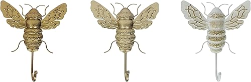 Juego de 3 ganchos de metal de abeja Este gancho se puede colgar en tu entrada colgar chaquetas sombreros llaves y más en tu entrada y salida