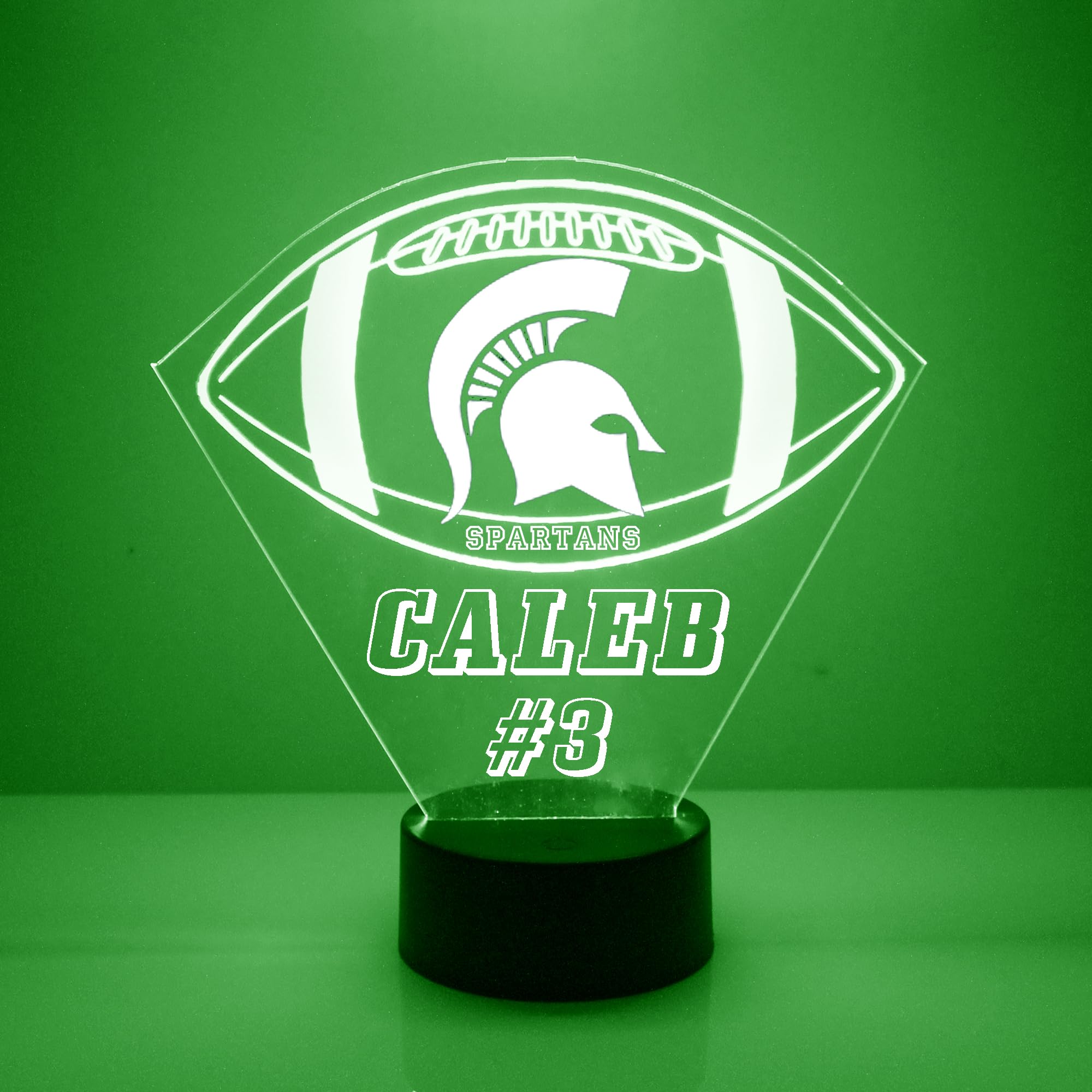 Officially Licensed Michigan State University Spartans Football Custom LED Sign Night Light Lamp with Remote, Light Up Display with Personalized Name or Image, Customized, Made in The USA