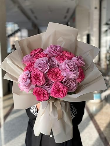 Miniatura 5 de WRAPAHOLIC 20 hojas de papel de regalo de flores, 22.4 x 22.4 pulgadas, color nude puro, resistente al agua, papel de regalo de ramo floral,