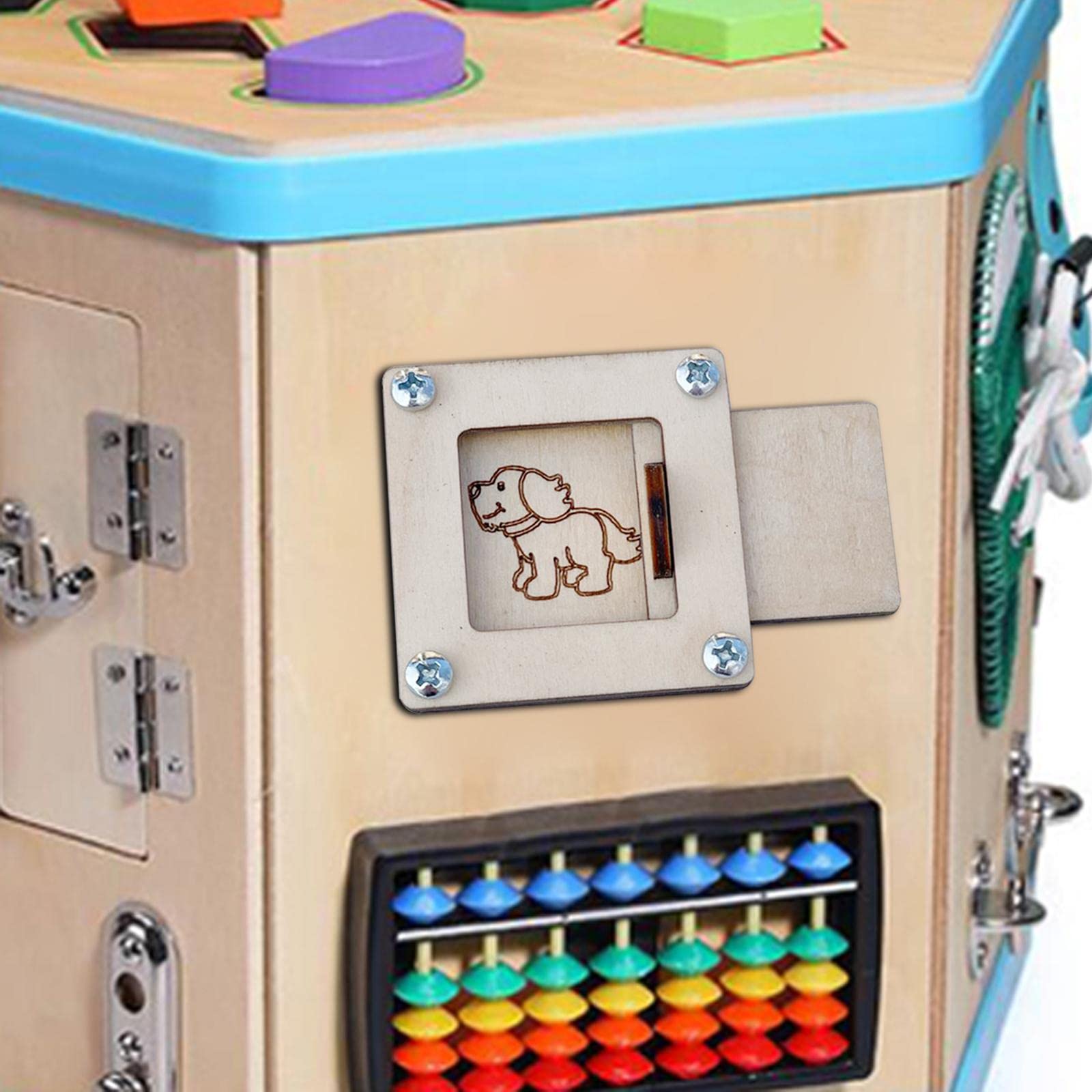DuskHaven 2x Busy Board Matériel de Bricolage Activités D'apprentissage Portables Tableau D'activités pour Enfants, Porte
