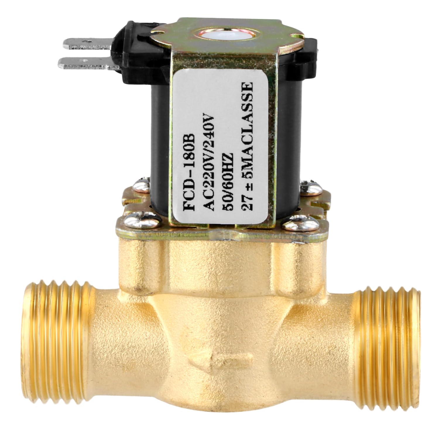 QWORK® G1/2" AC 220V Magnetventil Messing, Elektromagnetventil, Normalerweise Geschlossen Elektrisches Magnetventil für Wassersteuerung