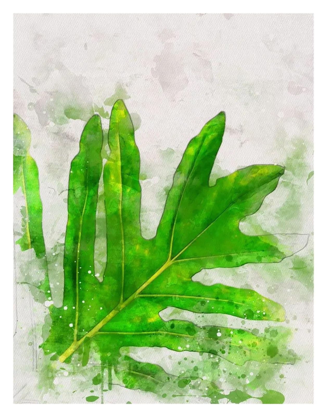 Toile de plantes sauvages aquarelle chic 30x42cm