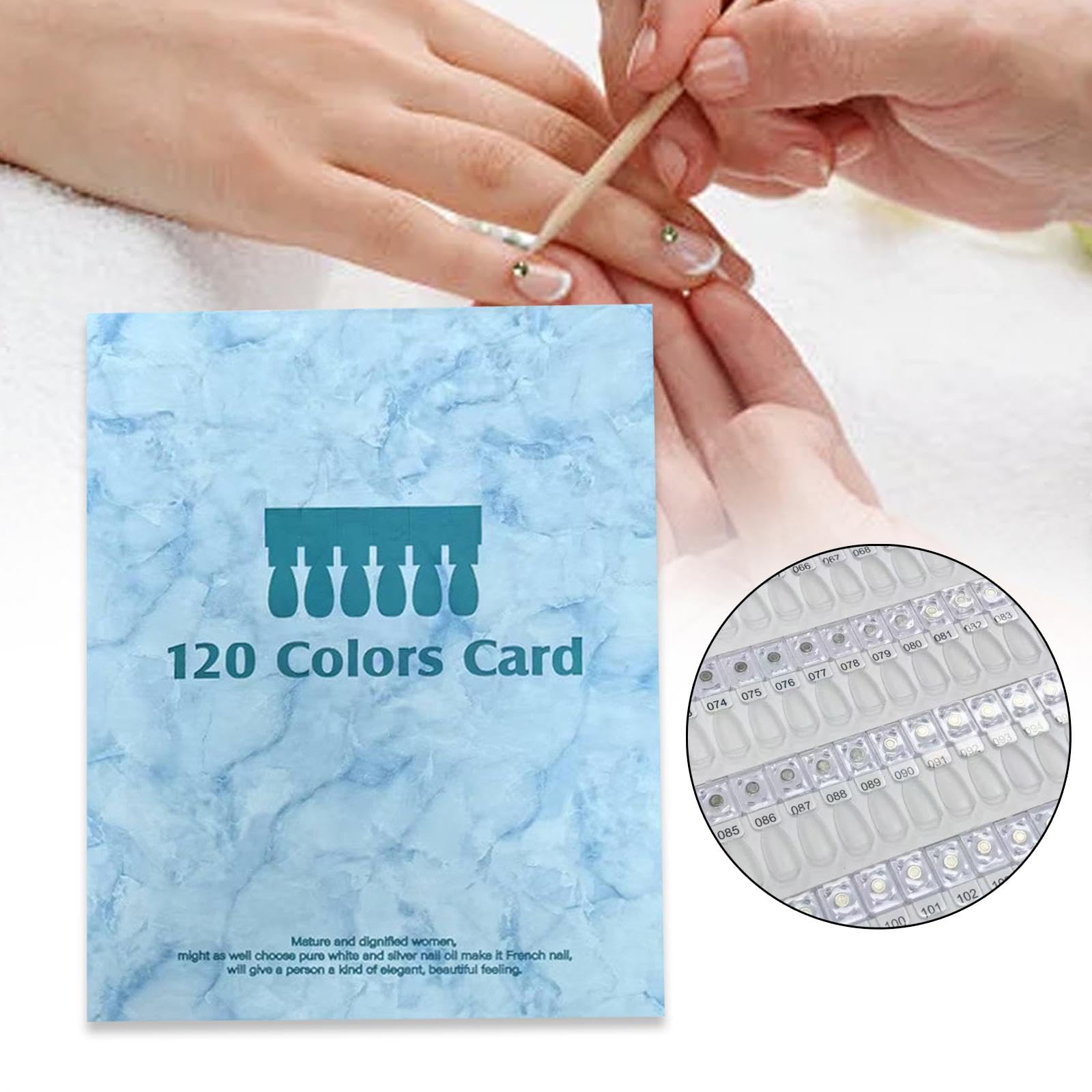 Nagelfarben Display Buch mit Farbmuster Buch Nagellack Präsentationsbuch Nagelspitzen Musterbuch PU Schaumstoff Leicht zu Nutzen für Sammler Studios G, Blau