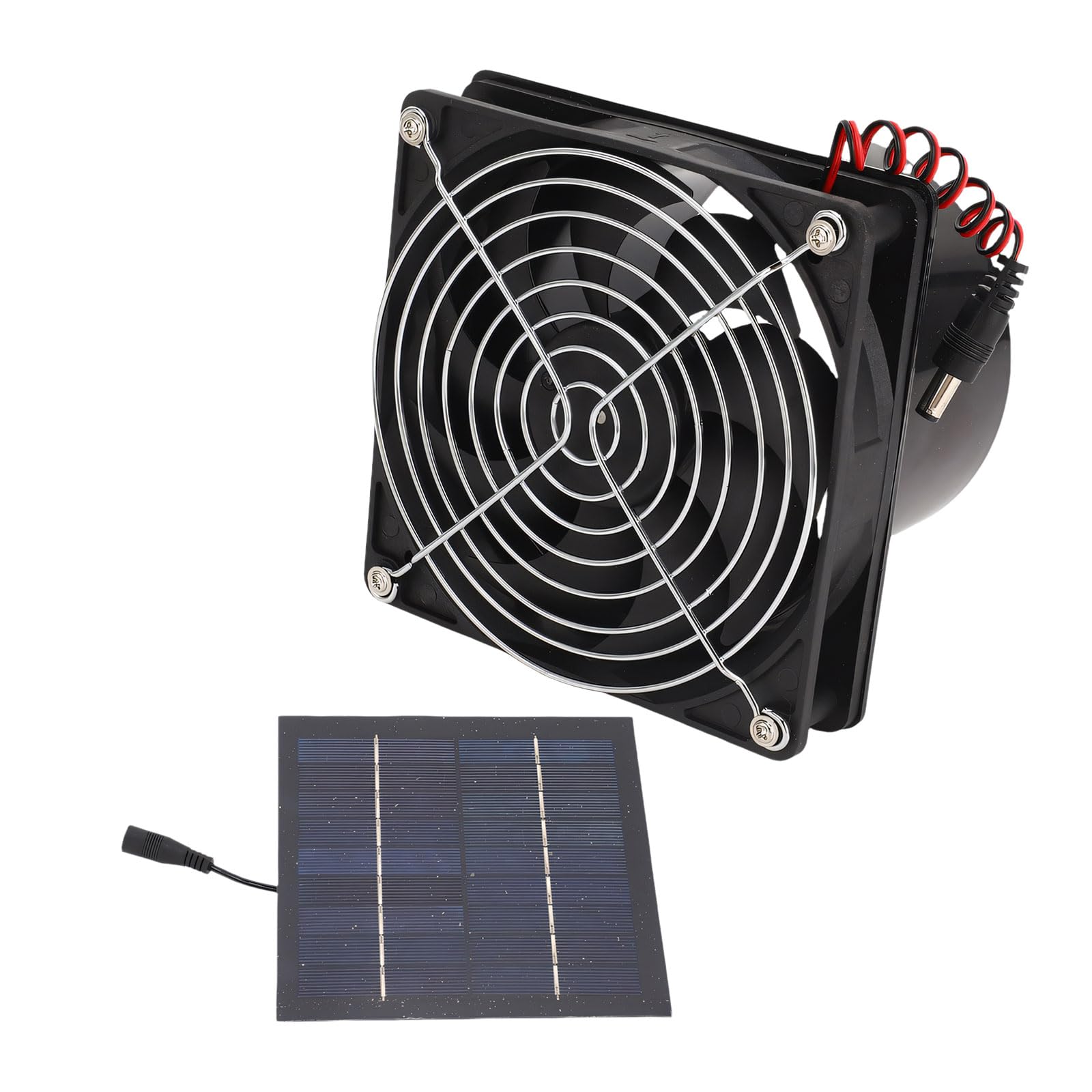 Elnwnnkc 50W Solar Exhaust Fan Waterproof Panel Controller Ventilation for Chicken House Greenhouse Ventilation