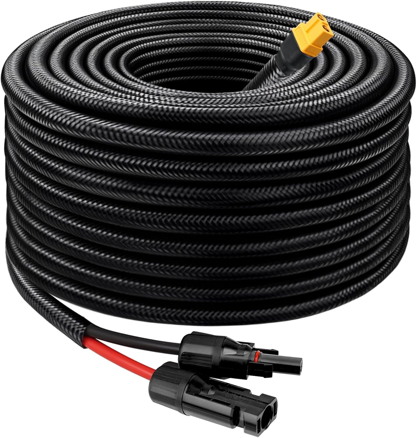 MOOKEERF Kabel solarny na XT60, 10AWG, 150 m, złącze solarne do XT60, kabel adaptera do panelu słonecznego do akumulatora, kampera, przenośna stacja zasilania, generator słoneczny, 127 m