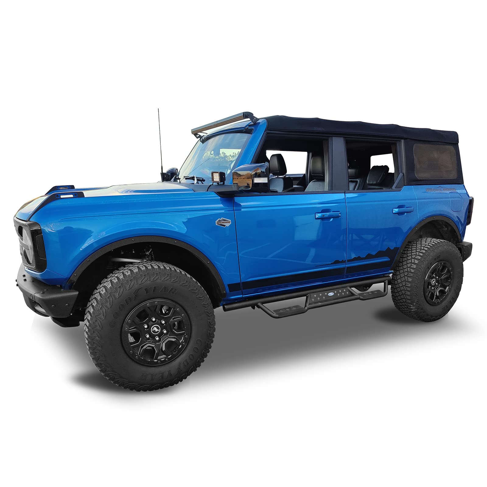 Hooke Road Bronco Rock Rail Side Steps Running Boards Nerf Steps For