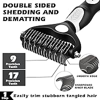 Vista 47 de 3 piezas de cepillo de limpieza autolimpiante, rastrillo de aseo de mascotas y cepillo de baño para perros, gatos y caballos Peine