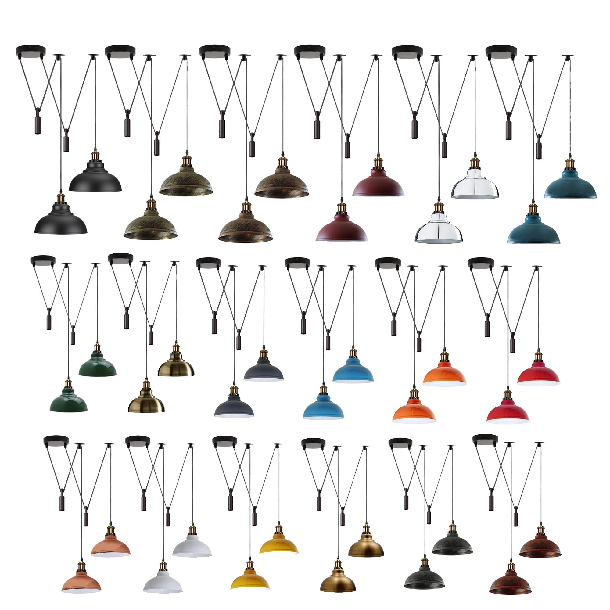 LEDSone Retro Spider Deckenpendelleuchte, 2-flammig, Industrieoptik, gebürstetes Kupfer, 29 cm, E27, verstellbar, für Wohnzimmer, Schlafzimmer, Café oder Loft