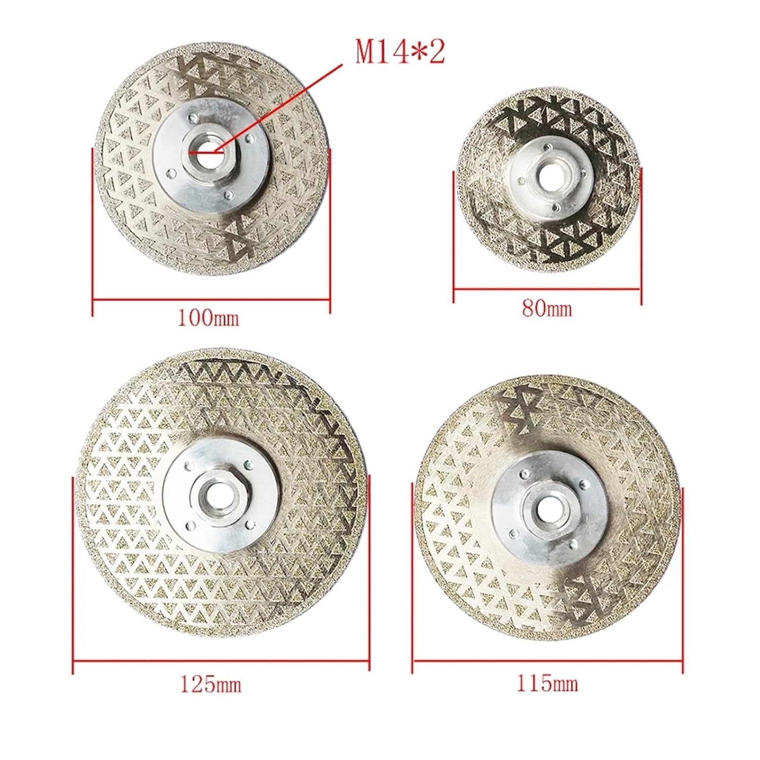 2 PCS 115/125mm M14 Electroplated Diamond Cutting Wheel for Granite Angle Grinder