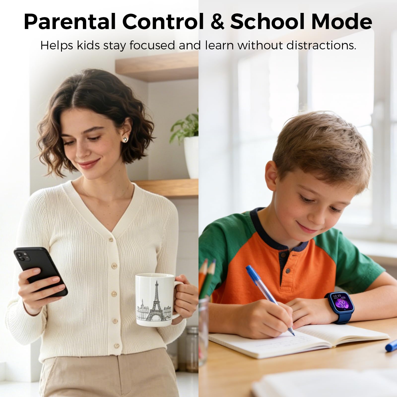 MIRO Reloj inteligente para niños con ranura para tarjeta SIM, rastreador GPS, llamadas y videollamadas, ubicación en tiempo real, alerta de zona segura, control parental, modo escolar, regalo para