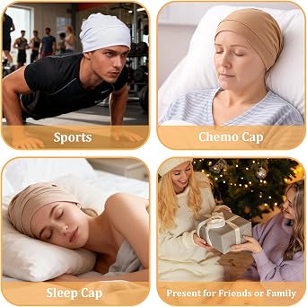3 PCS Hijab Undercap Non Slip Under Caps for Hijab Non Slip Women Undercap Under Scarf Hijabs Cap Beige, Black, White