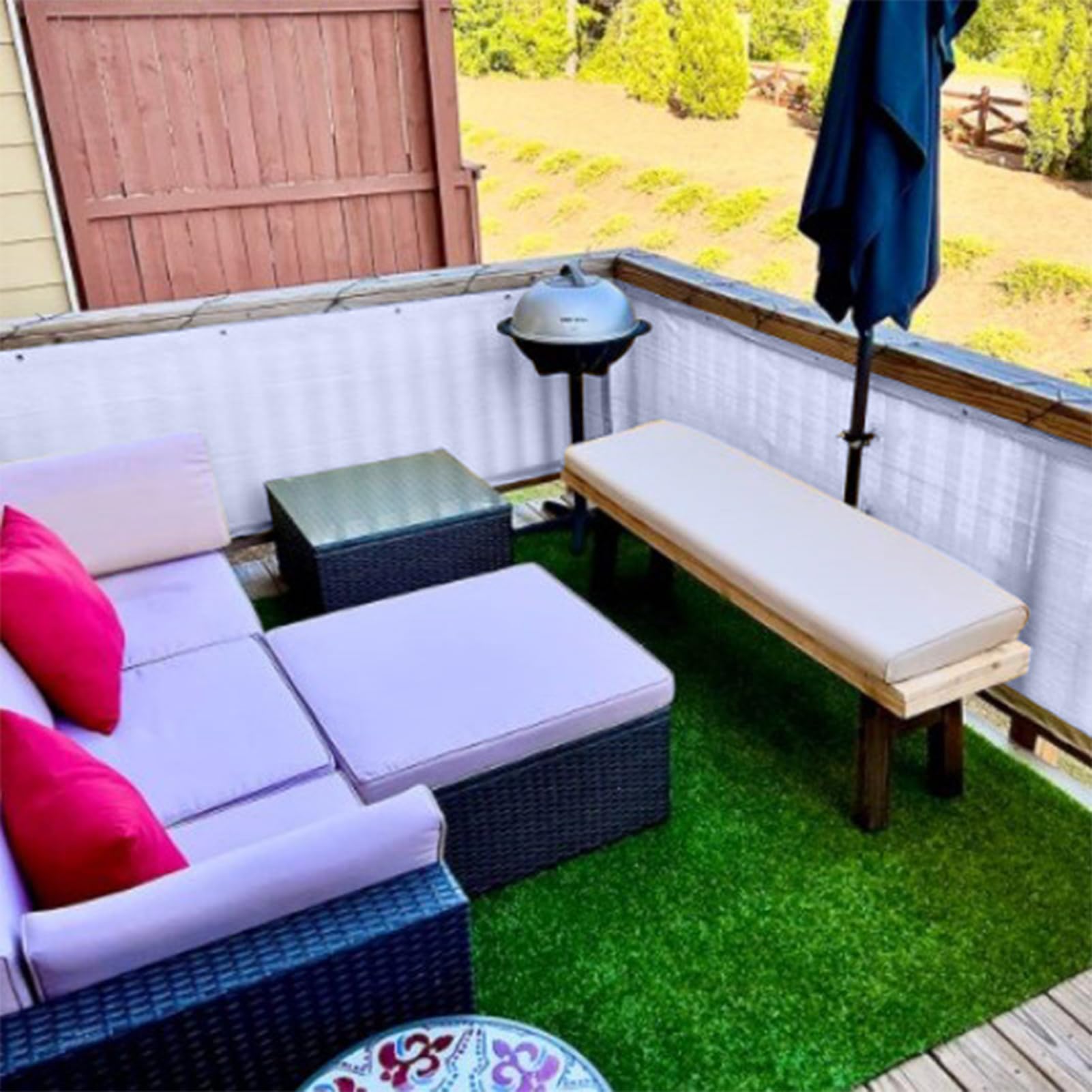 Pare-Vue Balcon d'Appartement 0.90 m x 7.50 m Toile de Protection Contre