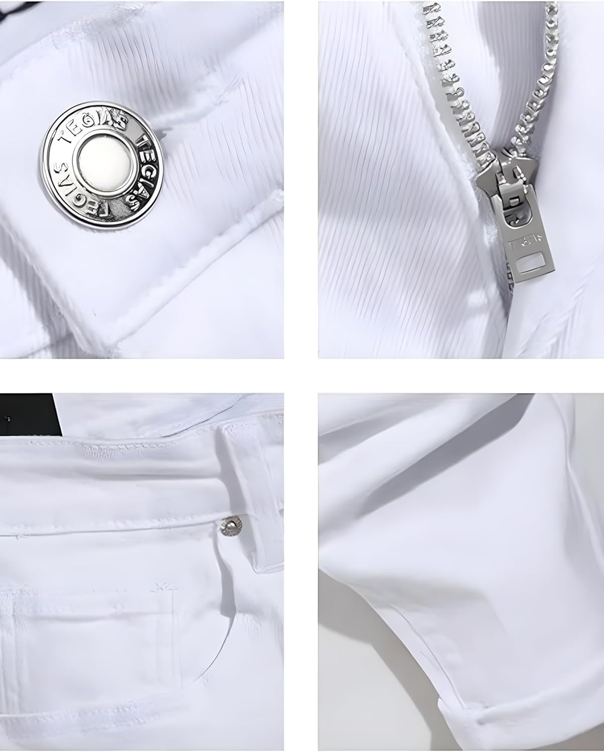 TEGIAS Men's Slim-Fit Stretch Plaid Jean Classic Comfort Regular Fit - Image 6