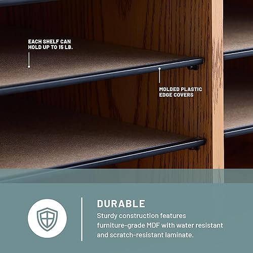 Vista 70 de Safco 9422GR - Organizador de papel y literatura ajustable de madera, 16 piezas ajustables, construcción duradera apilable, hogar, oficina, correo