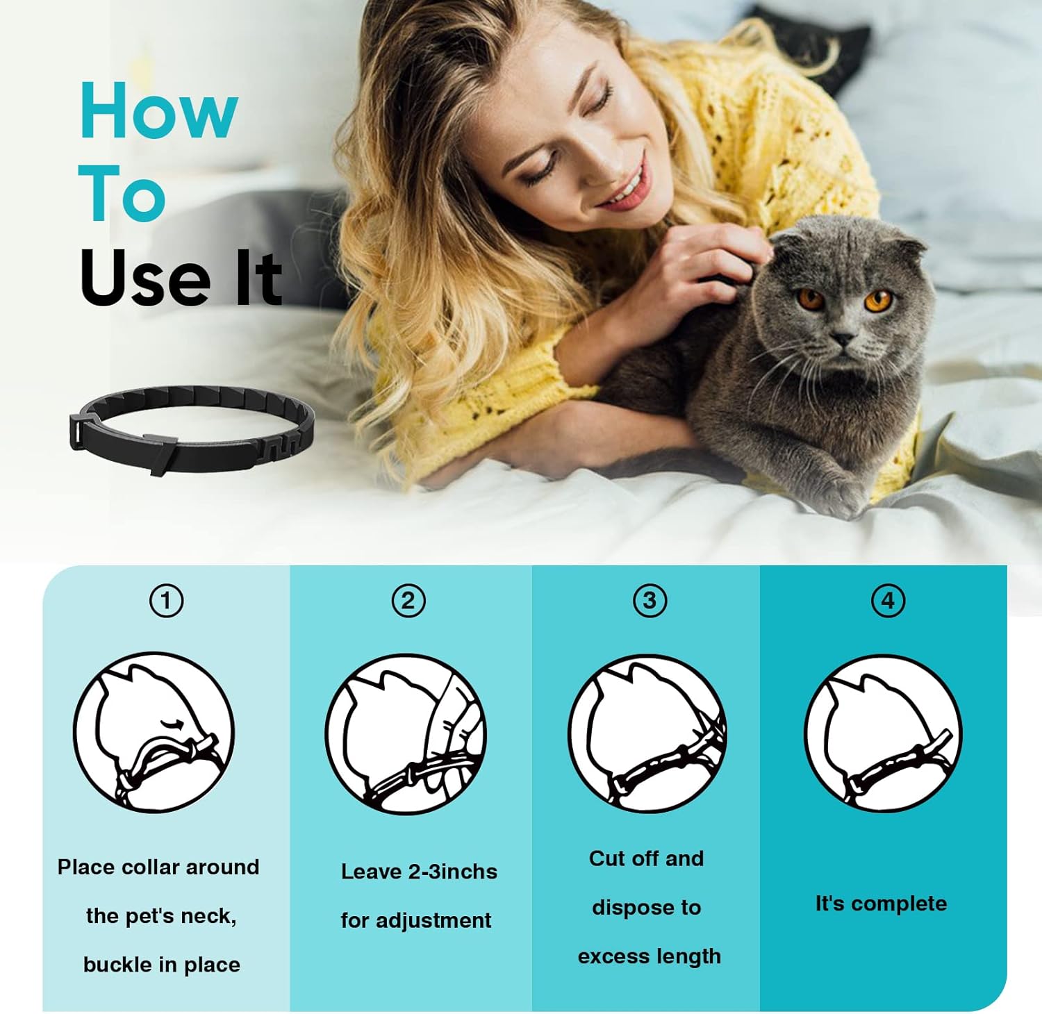 Calming Collar for Cats 4 Pack Calming Cat Collars Anxiety Relief Lasts 30 Days Pheromone Collar for Cats Adjustable Appeasing Calming Collar For Kitten Kitty Calm Collar Cat Make Comfortable Relaxed : Pet Supplies