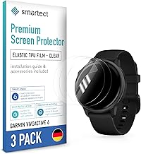smartect TPU Schutzfolie [3 Stück, Klar] kompatibel mit Garmin Vivoactive 6, Bedeckt das ganze Display, Bildschirmschutz Blasenfrei, Displayschutzfolie Anti Fingerabdruck