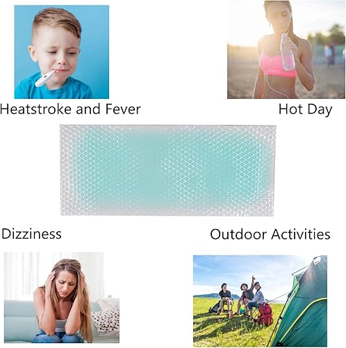 Miniatura 2 de 40 hojas de parches de gel refrescante, tiras de enfriamiento para la frente, almohadillas de gel frescas, alivia el dolor de cabeza, dolor de