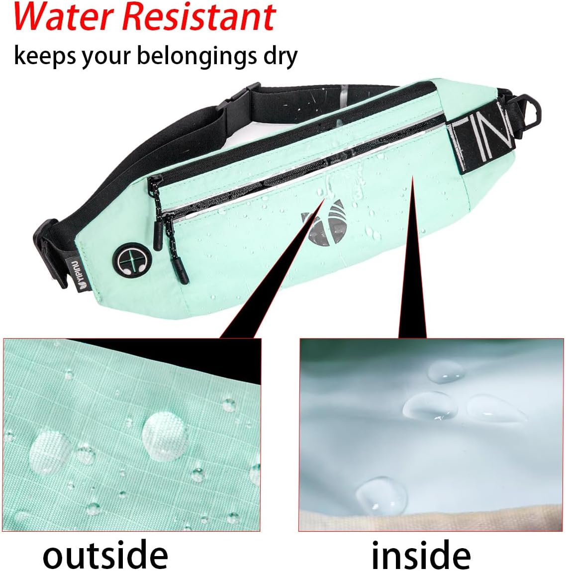 Slim Running Belt Fanny Pack for Women Men, phone holder for running Pouch, Waist belt for Workout, Marathon Jogging Running Gear Accessories [Fits ALL Phones] ﻿ (BLACK) - Image 5