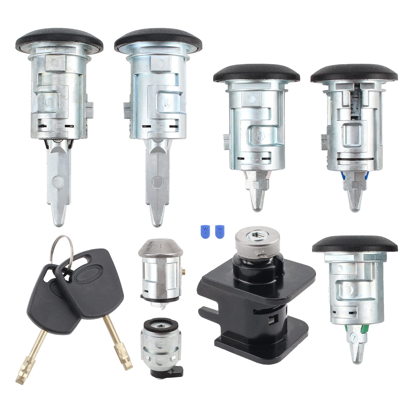 AUTOKAY 2 Keys Complete Lock Set Fits for Ford Transit Connect Bonnet Fuel Door Lock 4425134