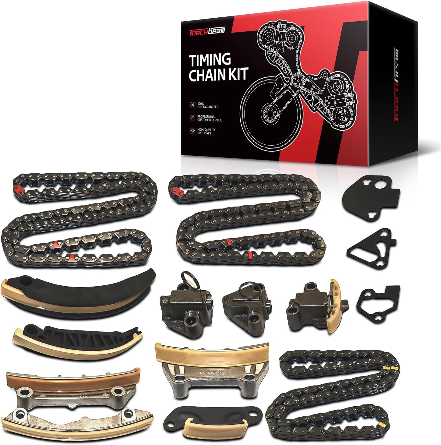 Torchbeam Engine Timing Chain Kit for Traverse, Impala, Impala Limited, Colorado, Acadia, Enclave, SRX, Camaro, LaCrosse, CTS, XTS, Terrain, Equinox, Malibu, Canyon, Outlook, Acadia Limited, Aura, STS
