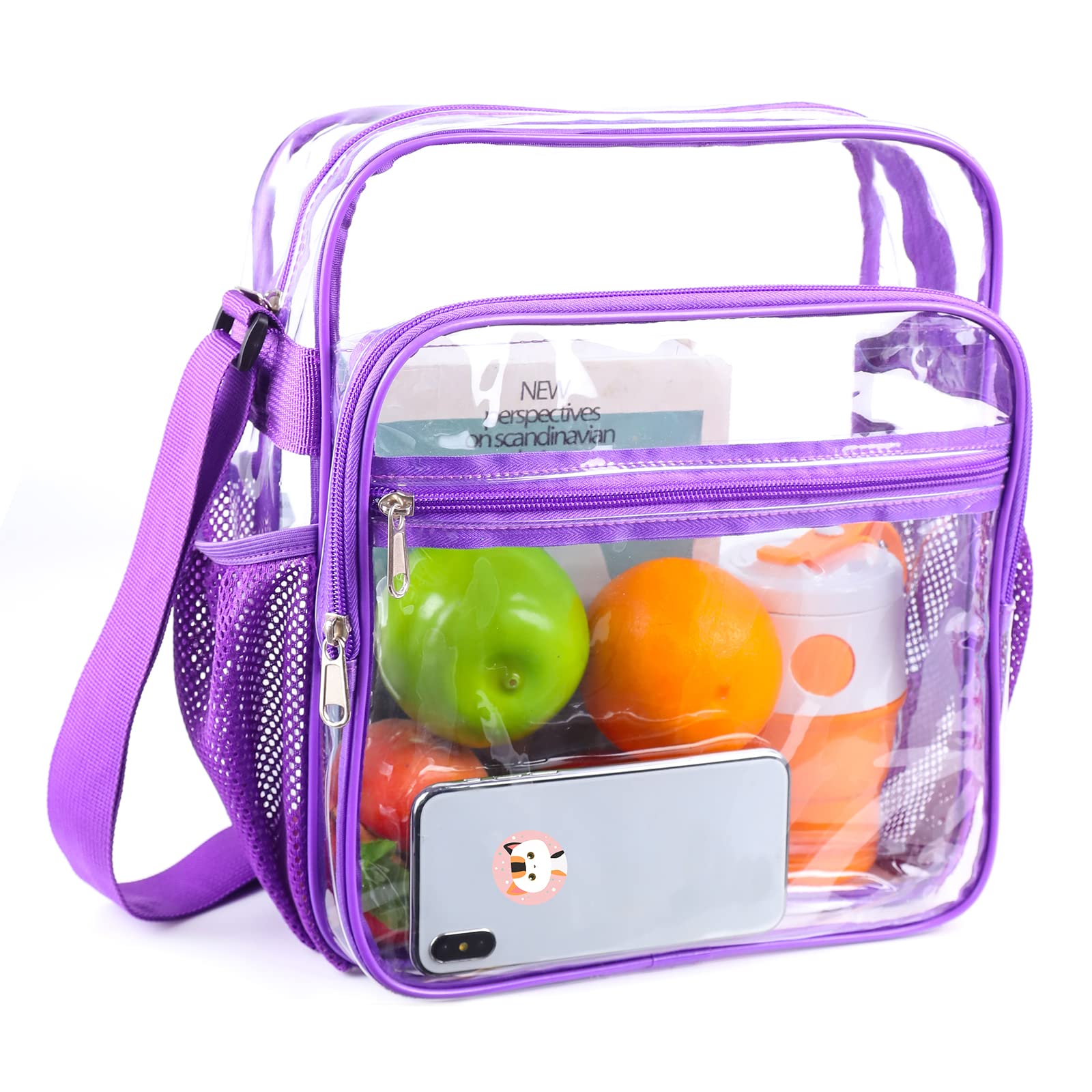 Clear Bag Stadium Approved, Clear Crossbody Messenger Shoulder Bag with Adjustable Strap for Concerts, Sports Events