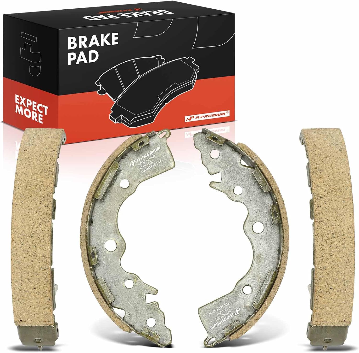 A-Premium 4-PC Rear Brake Shoes Set Compatible with Hyundai Accent & Kia Rio Rio5 2006-2011
