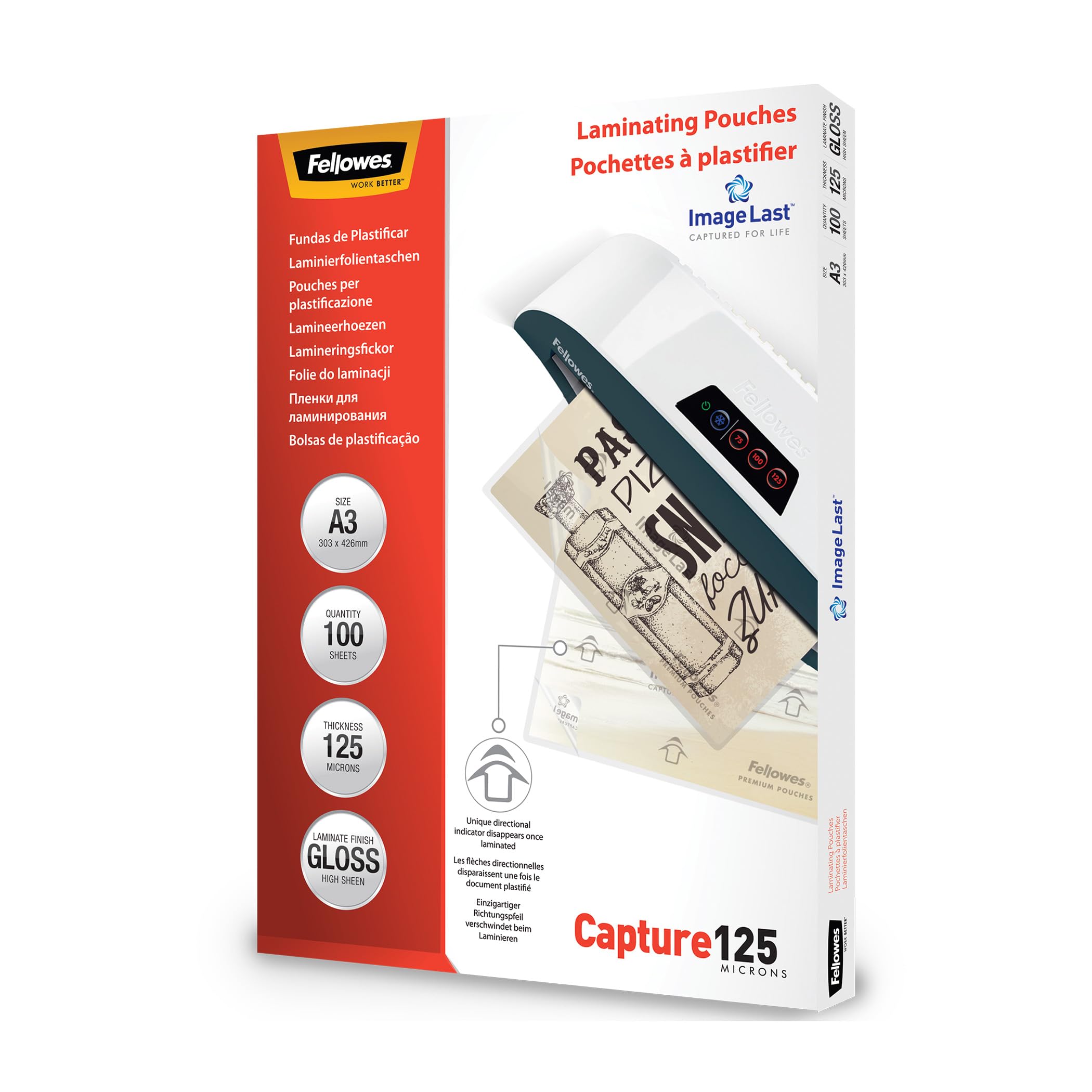 Amazon.com : Fellowes A3 Laminating Pouches, Gloss, 250 Micron (2