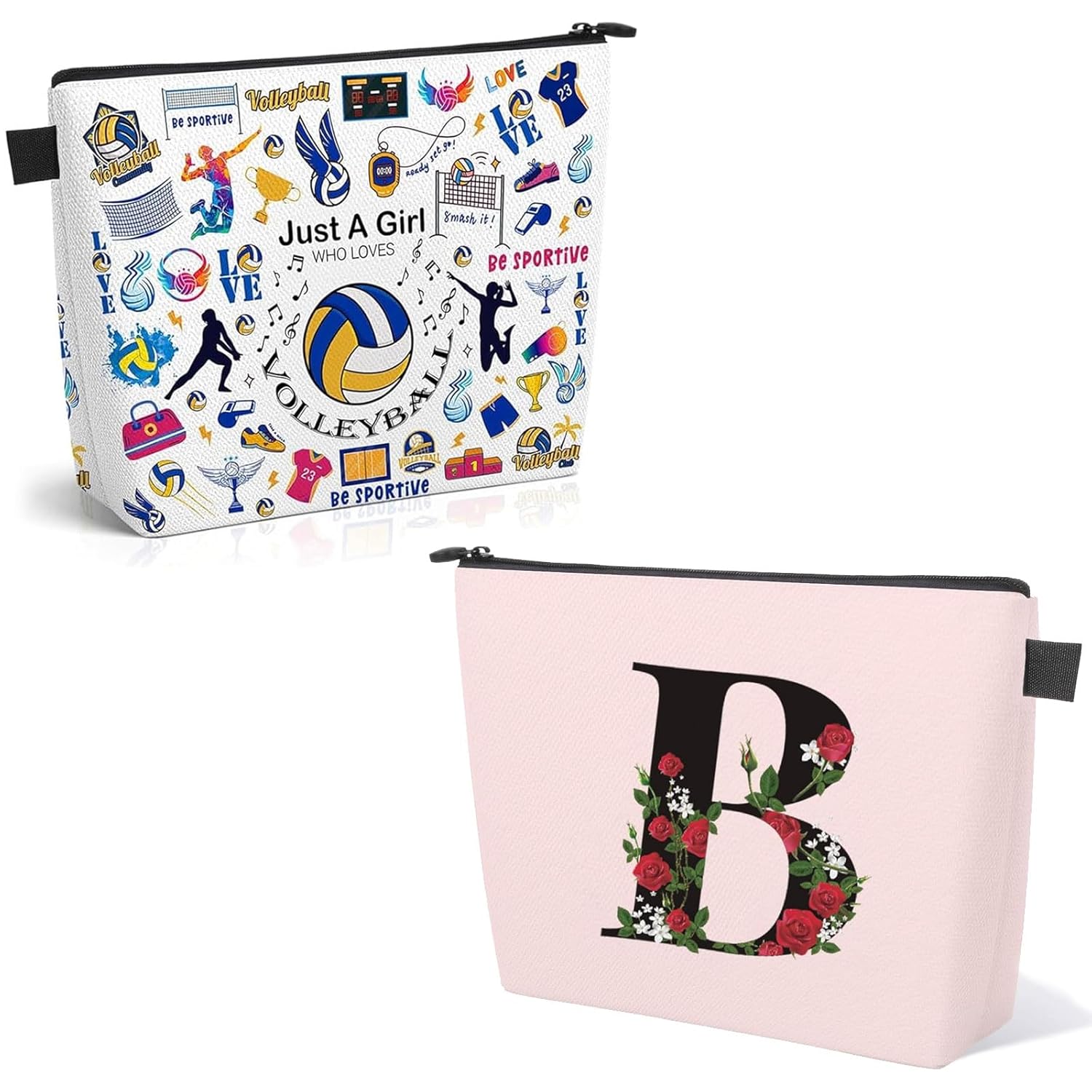 YESMET 2pcs Personalized Makeup Bag, Volleyball Gifts for