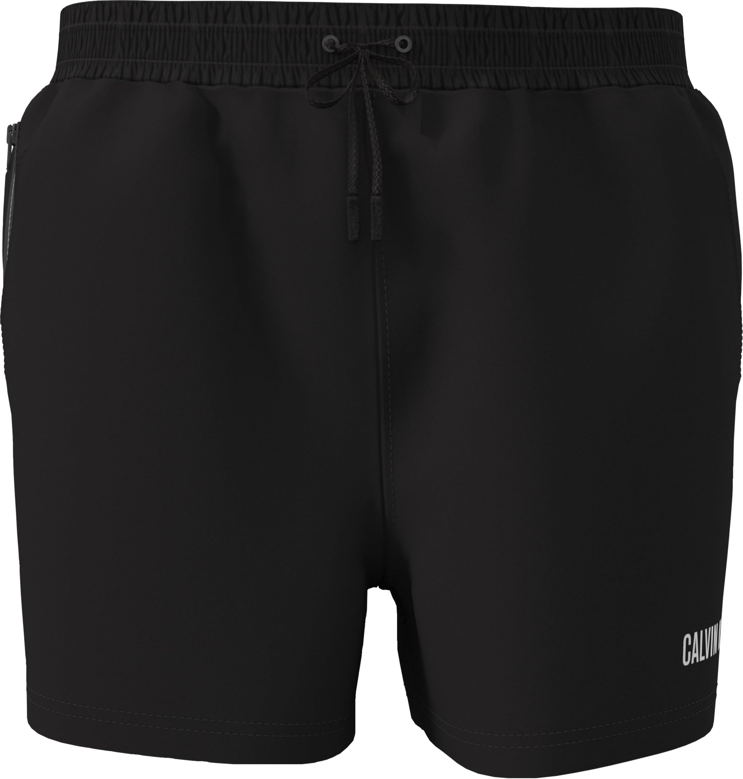 Calvin Klein Męskie spodenki kąpielowe z krótkim sznurkiem LV00N61048, czarne (czarne), XL