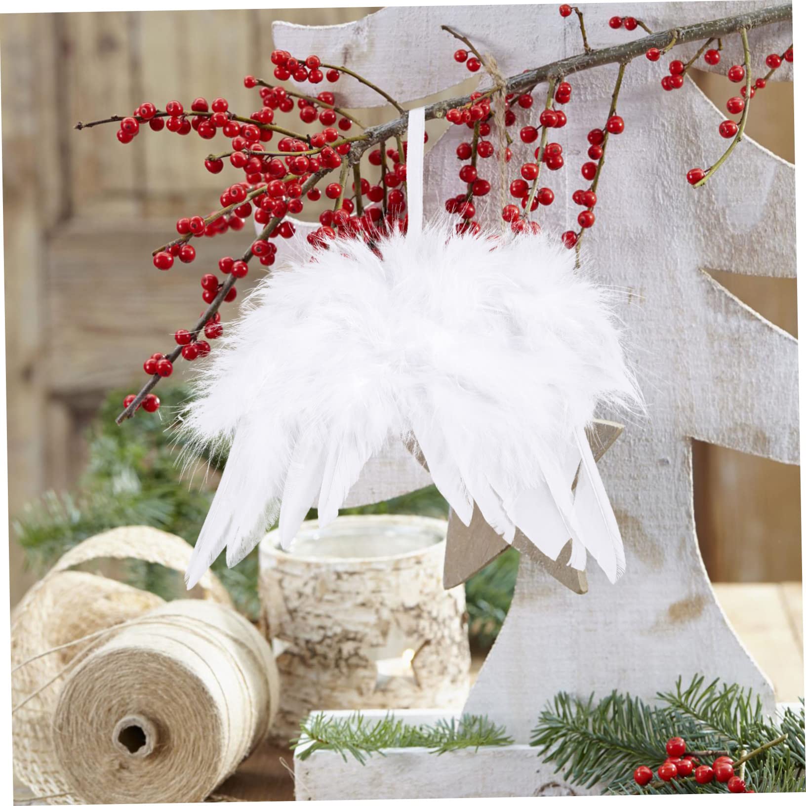 TOPBATHY 3 Juegos Colgante De Alas De Ángel Angeles De Navidad Ángel Adornos De Navidad Christmas Tree Decorations Navideños Colgantes De Alas De Ángel Pluma Uds * 3