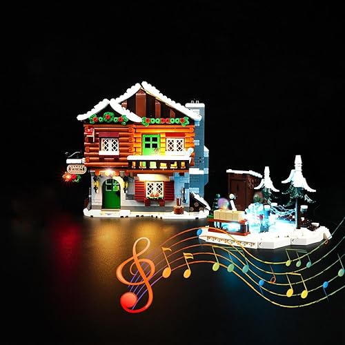 Kit de iluminación LED para Lego Icons Alpine Lodge, luz LED compatible con modelos de bloques de construcción Lego 10325 (versión musical)