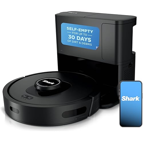 Shark AV2501S AI Ultra Robot Vacuum, with Matrix Clean, Home Mapping, 30-Day Capacity HEPA Bagless Self Empty Base, Perfect for Pet Hair, Wifi, Dark Grey