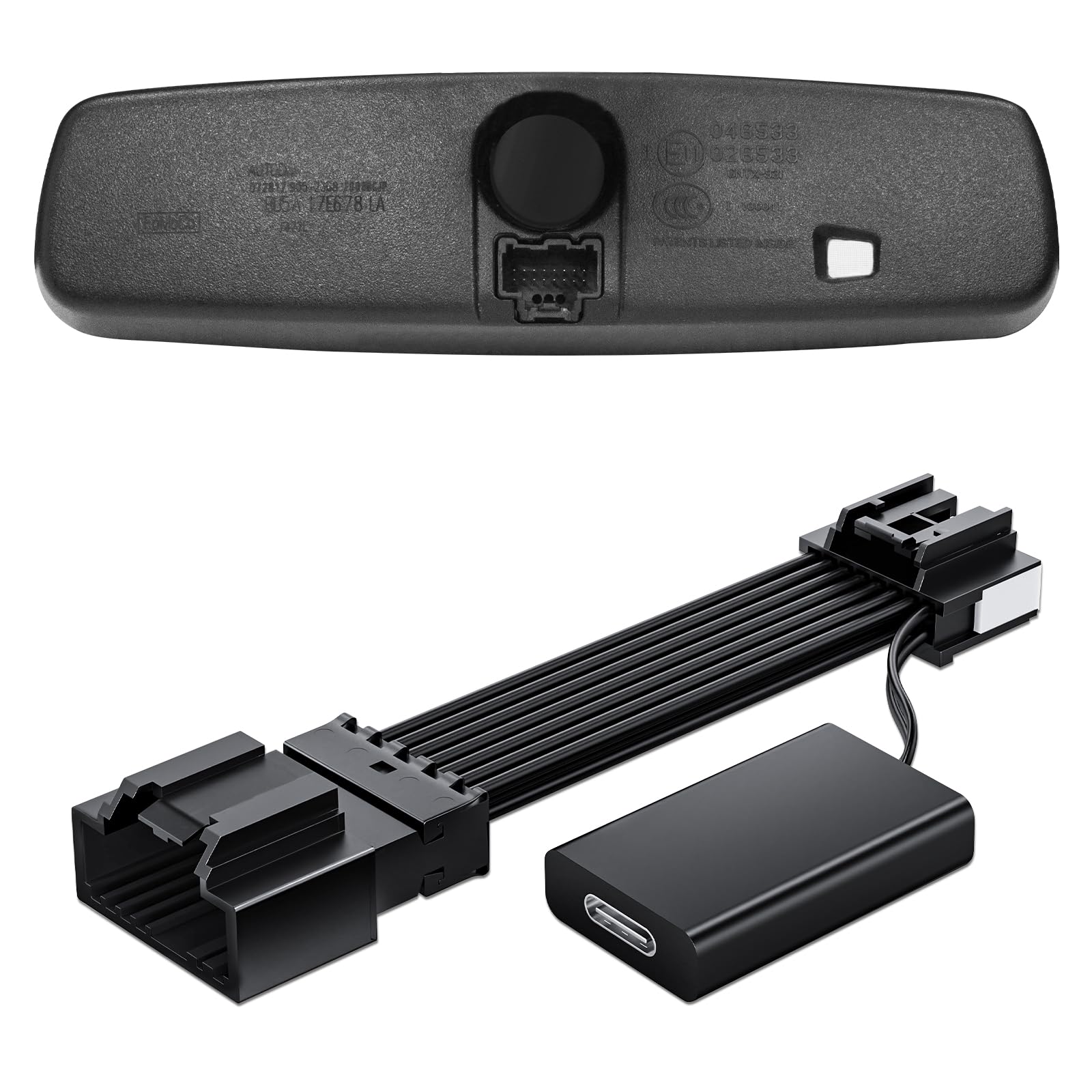 Dashcam Power Adapter Custom for Ford 16 Pin (Model A) for F150/F250/F350 Explorer Bronco and etc,Hide The Wires,GPS Radar Mirror Camera Dash Cam Adapte,Connects to Rearview Mirror(Exposed)