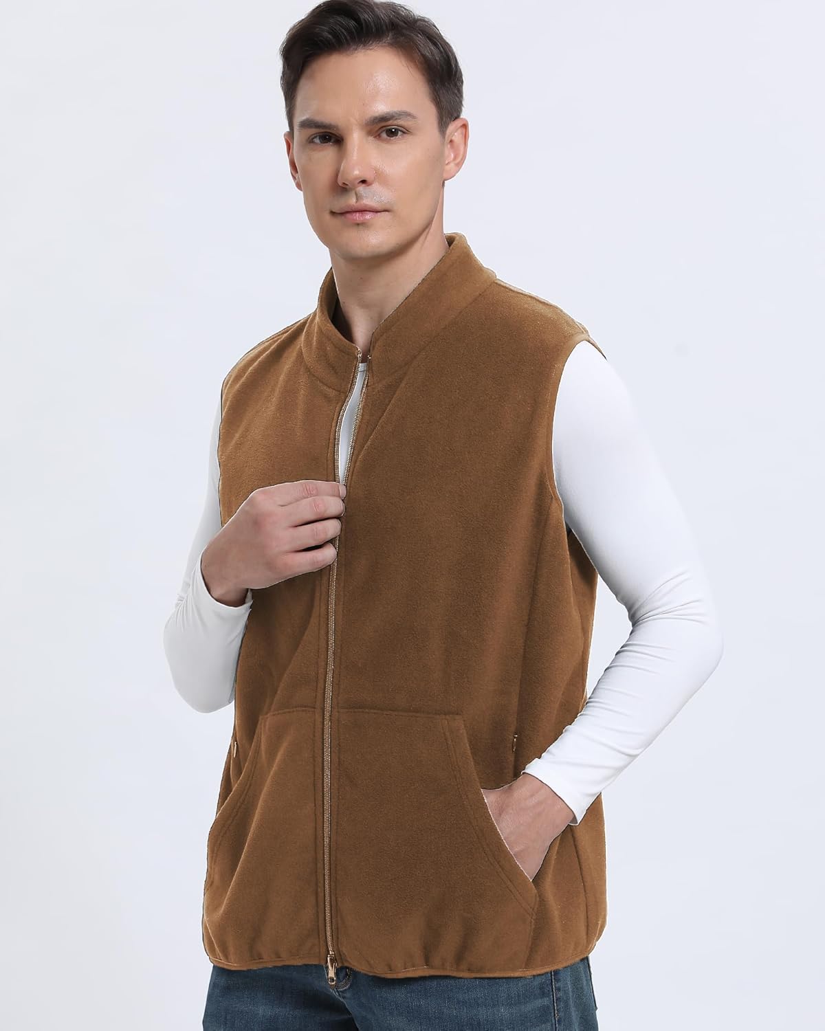 Argstar Polar Fleece Vest Men, Warm & Lightweight Casual Outdoor Full-Zip Vest with Pockets (S-2XL) - Image 3