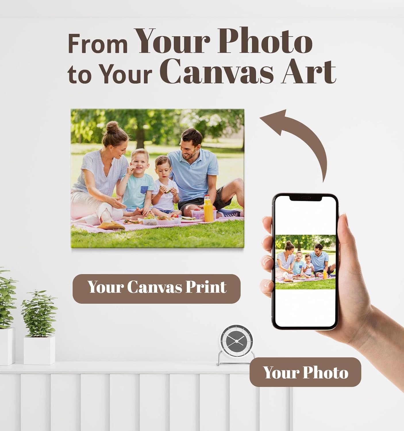 TreeDeal Custom Canvas Prints with Your Photos, Framed 10” x 8” Personalized Pictures Print, Customized Photo to Canvas Wall Art Ideal for Home Decor Gift Wrapping Pets Family Baby Wedding - Image 3