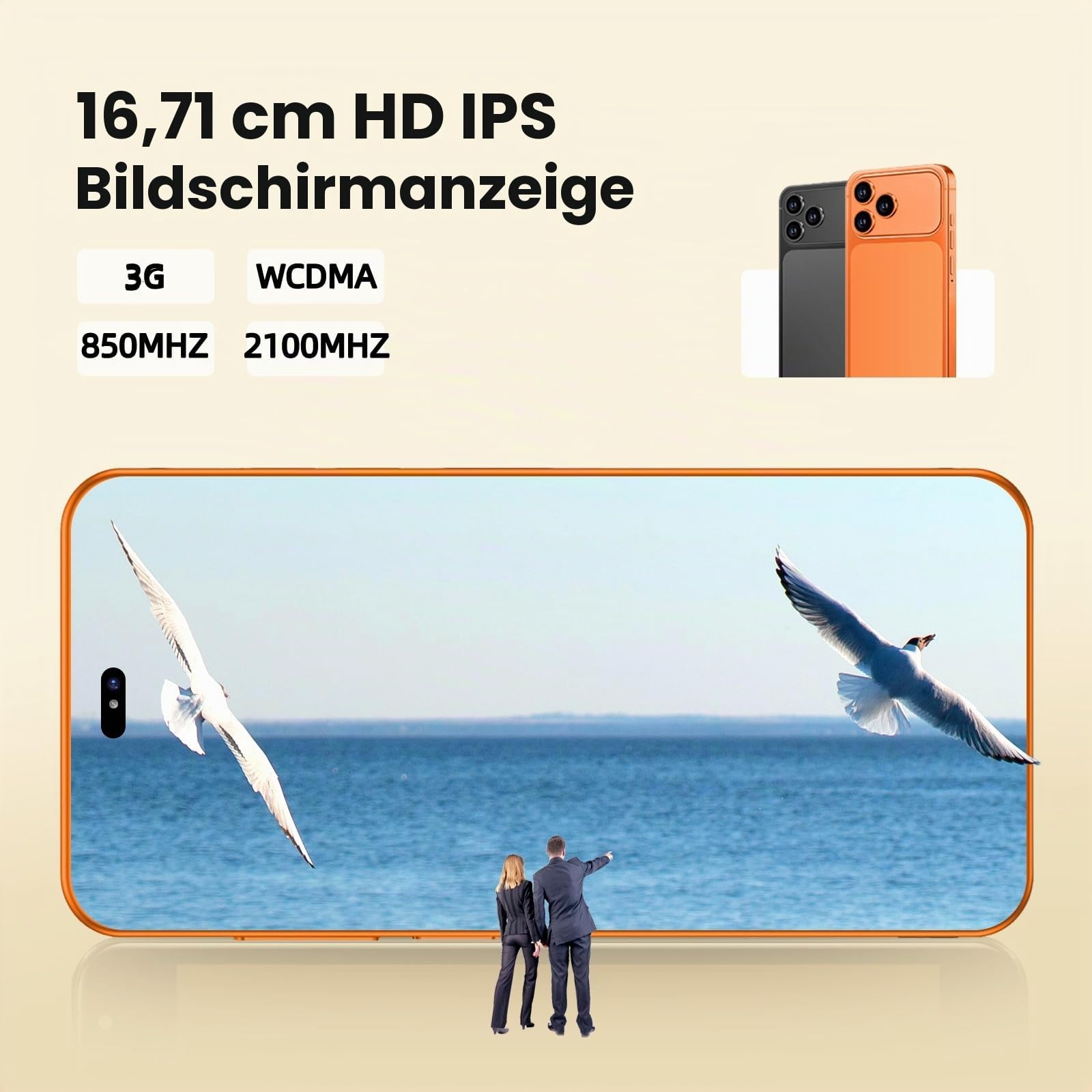 Fine Life Pro Android-Telefon, 6.6-Zoll-Bildschirm, 3G-Network Smartphone, Dual-Kameras, 1GB RAM, 16GB ROM, erweiterbar 128GB, Dual-SIM-Karten, geeignet für Anfänger (135black)