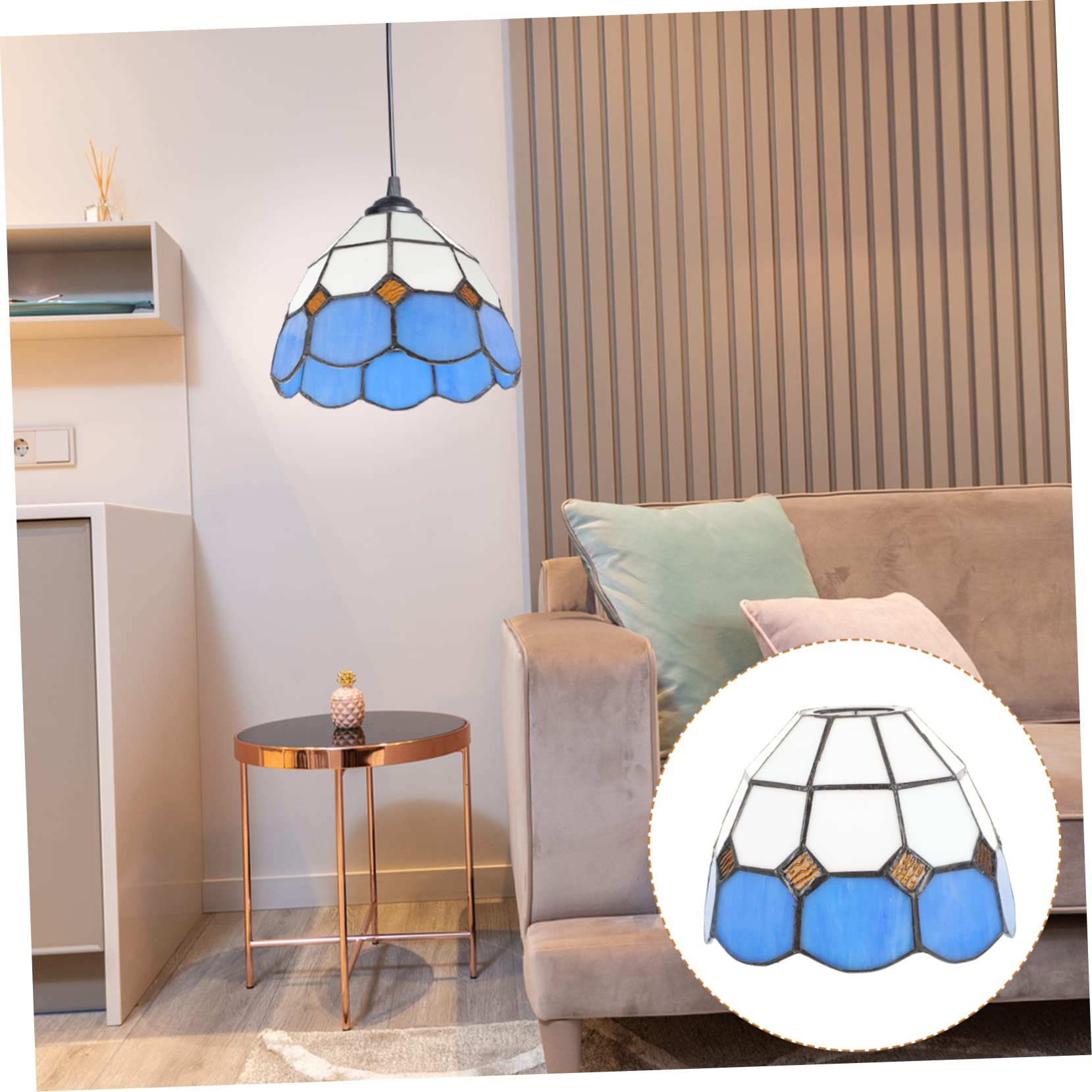 Paralume in Blu Decorativo per Lampada da Tavolo, Salotto