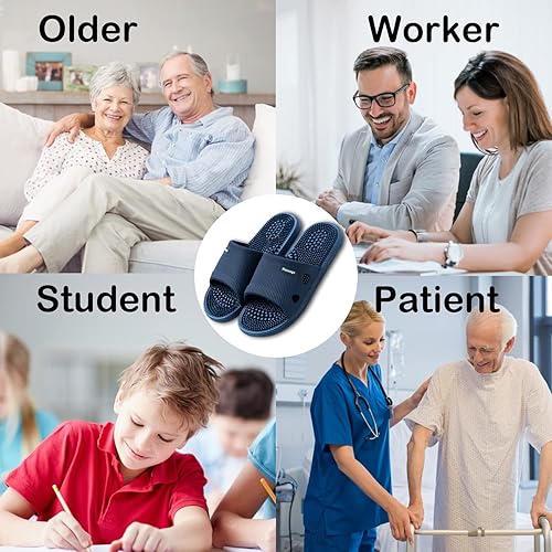 Miniatura 5 de Pantuflas de masaje para mujeres y hombres, acupresión para pies, fascitis plantar, deslizadores, sandalias de reflexología, zapatos de ducha