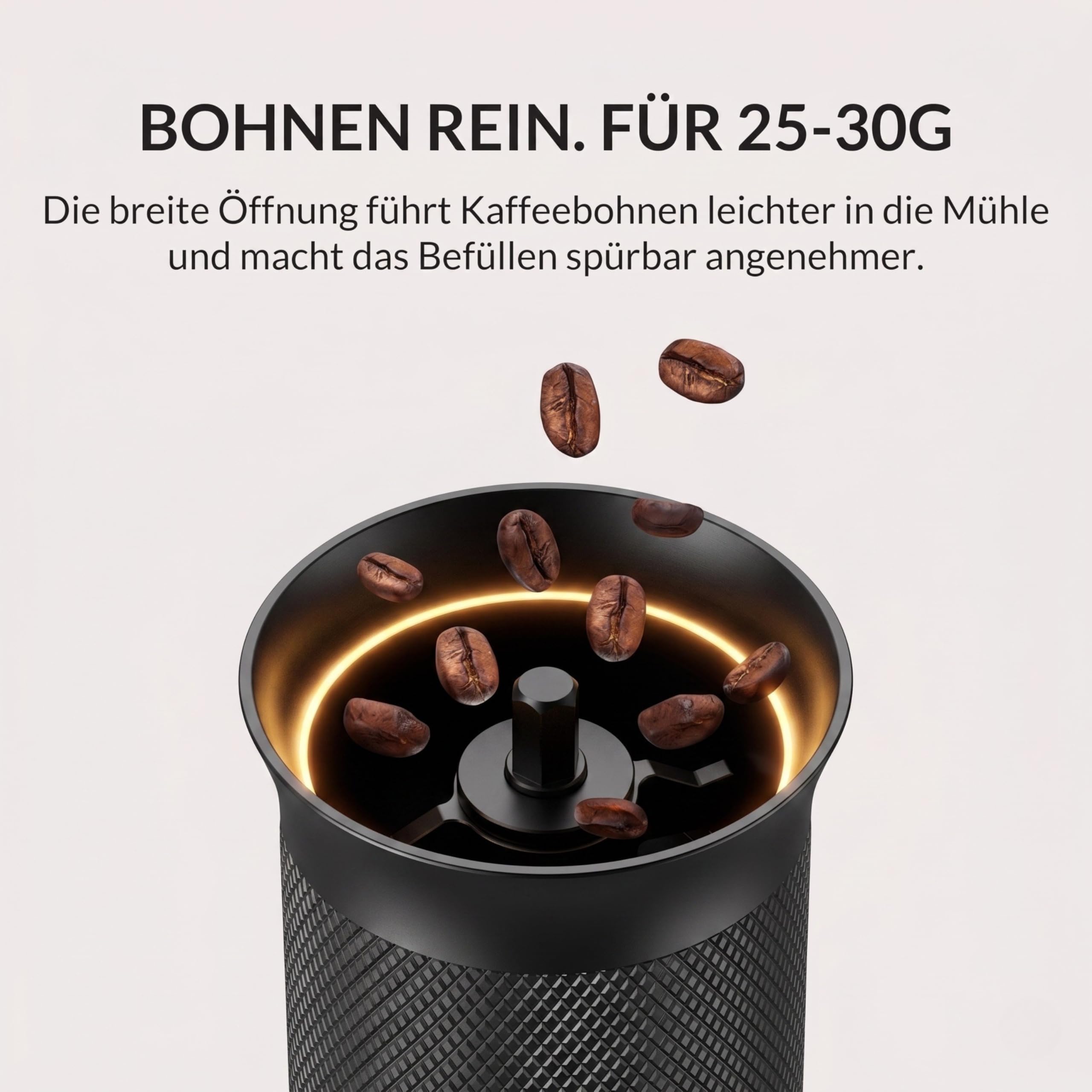 Thiru Handkaffeemühle manuell, Testsieger 2026*, Edelstahl-Kegelmahlwerk mit 60 Mahlgraden & Doppellager – Espresso mit Crema, Filterkaffee & French Press, Holzgriff & 2 Glasbehälter (Walnussgriff)