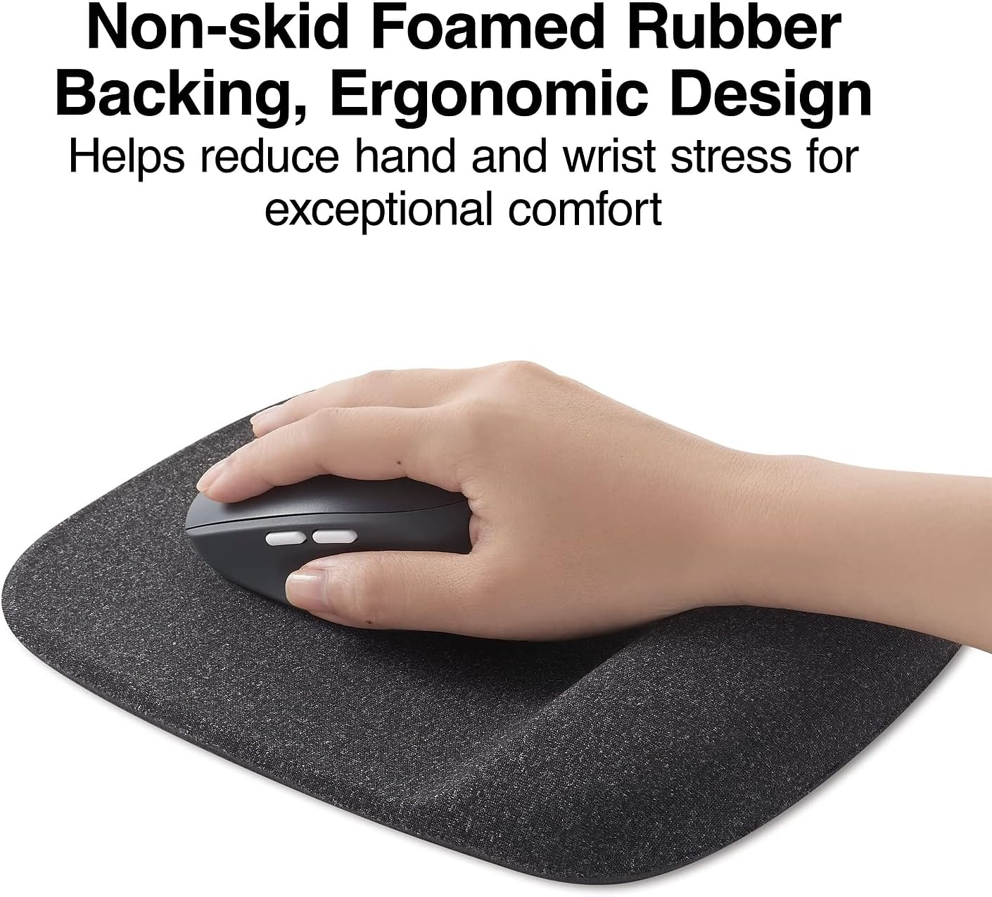 STAPLES 24339943 Mouse Pad with Gel Wrist Rest Black (53326)