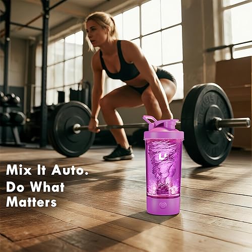 Miniatura 7 de Botella agitadora eléctrica recargable USB C para batidora de proteínas con batidora de proteínas de 24 onzas sin BPA Tritan reemplazo de comidas,