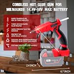 Cordless Hot Glue Gun for Milwaukee M18, Handheld Hot Melt Glue Gun for Milwaukee 18V Max Li-ion Battery, 30s Quick Preheat, for Arts & Crafts & DIY with 30 Glue Sticks (Tool Only)