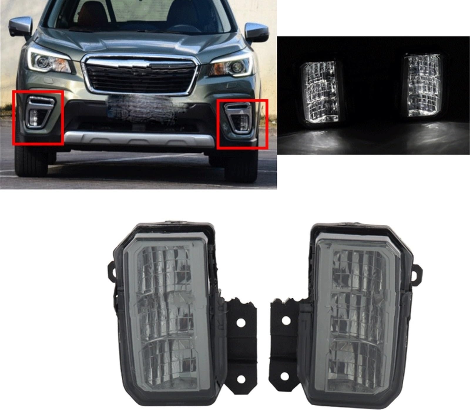 Światła przeciwmgielne LED do jazdy dziennej Subaru Forester SK 2019-2021, wbudowane światła do jazdy dziennej w zderzaku.
