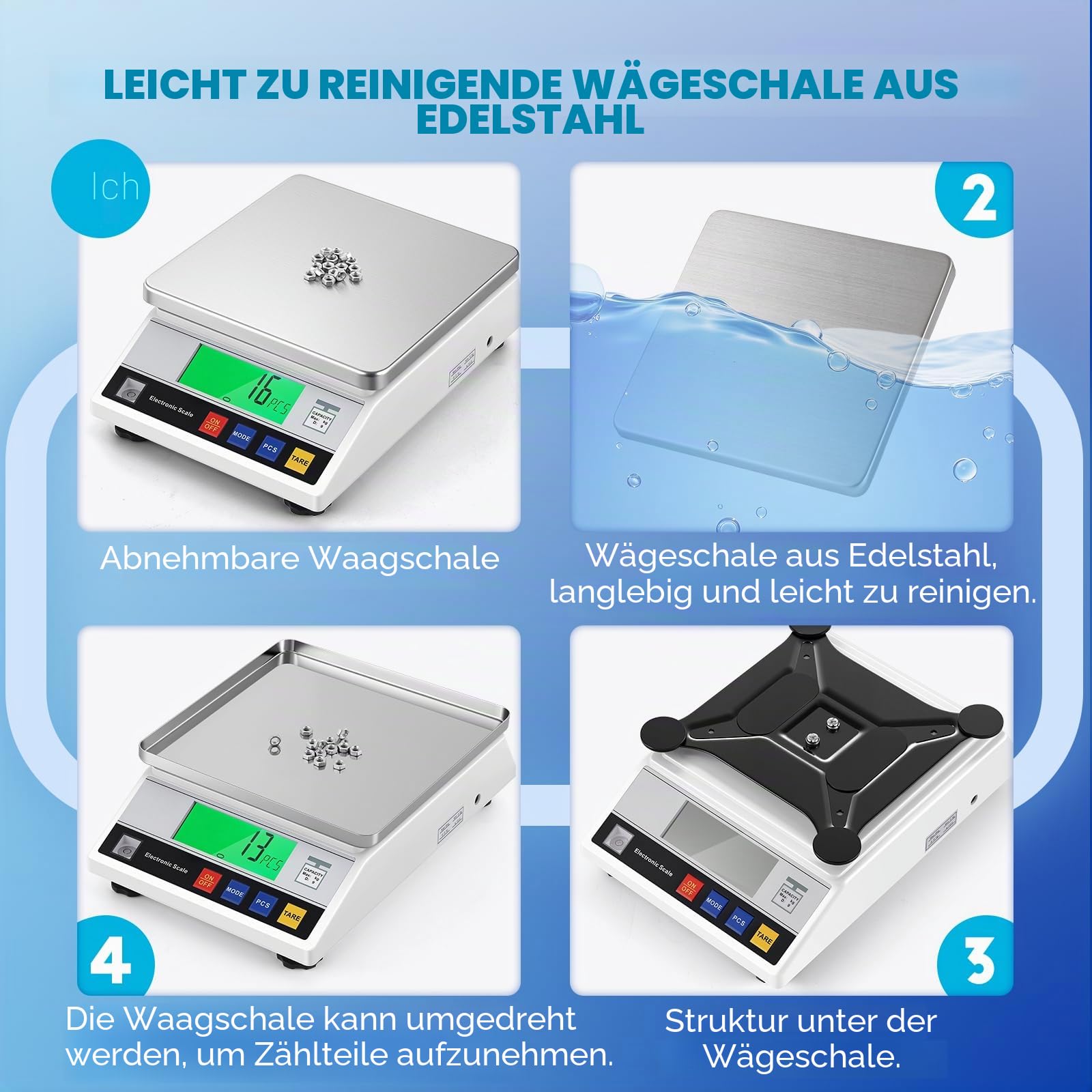 CGOLDENWALL Hochpräzise Analysenwaage 0.1g Digitale Elektronische Industrielle Präzisionswaage Intelligente Wissenschaftliche Laborwaage mit Zähl&Tarafunktion (10kg, 0.1g)