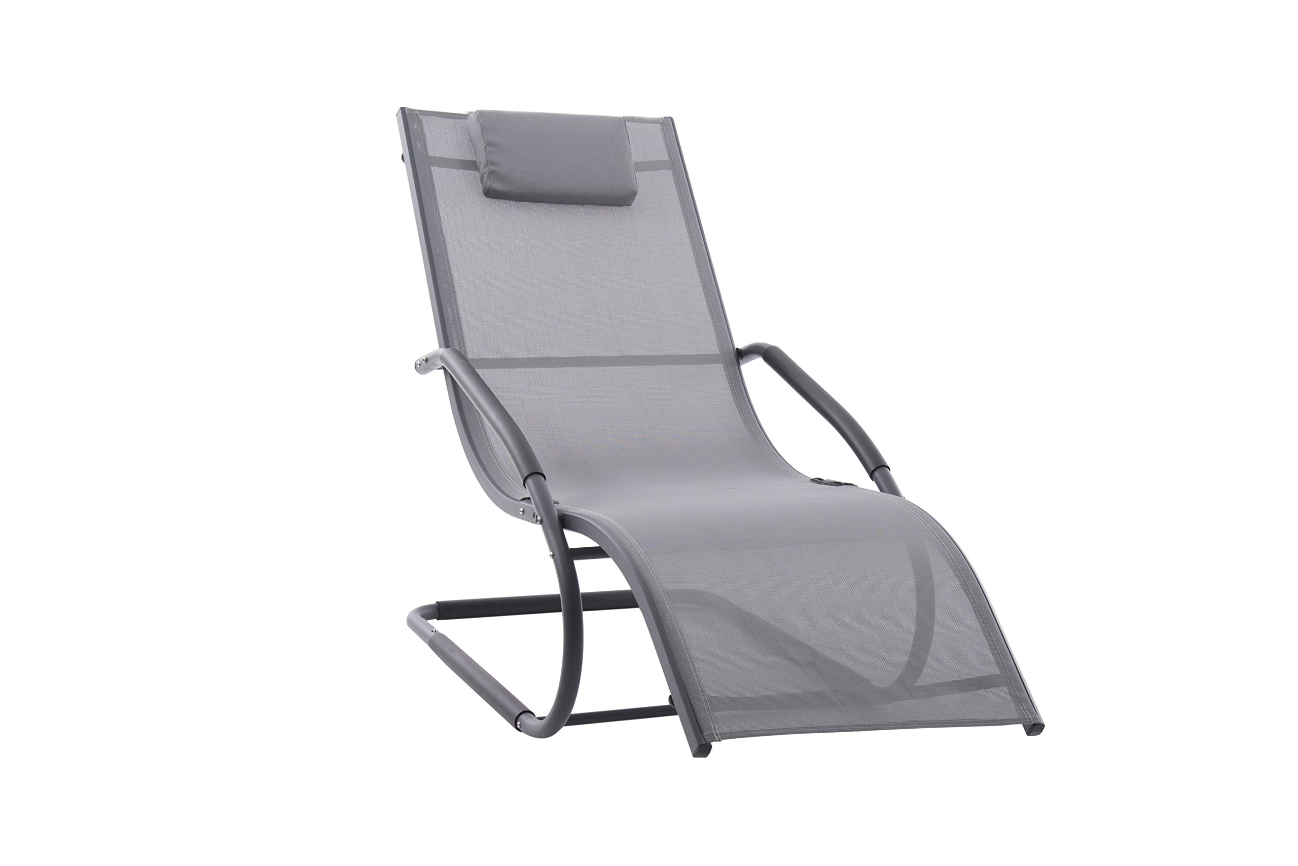 Chaise Longue Aluminium Vivere WAVELNG1-GB Gris pour une Détente Chic au Jardin