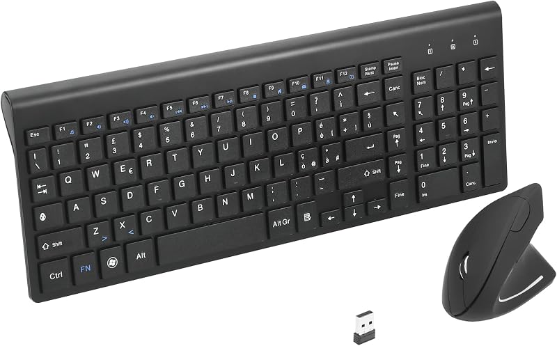 Fonicer 2.4GHz Wireless Ergonomikus Billentyűzet és Egér Szett PC Laptophoz