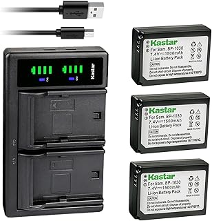 Kastar 3-Pack Battery and LTD2 USB Charger Replacement for Samsung BP-1030, ED-BP1030, BP-1130, ED-BP1130 Battery, BC-1030, BC-1030b Charger, Samsung NX200, NX210, NX300, NX300M, NX310, NX500, NX1000