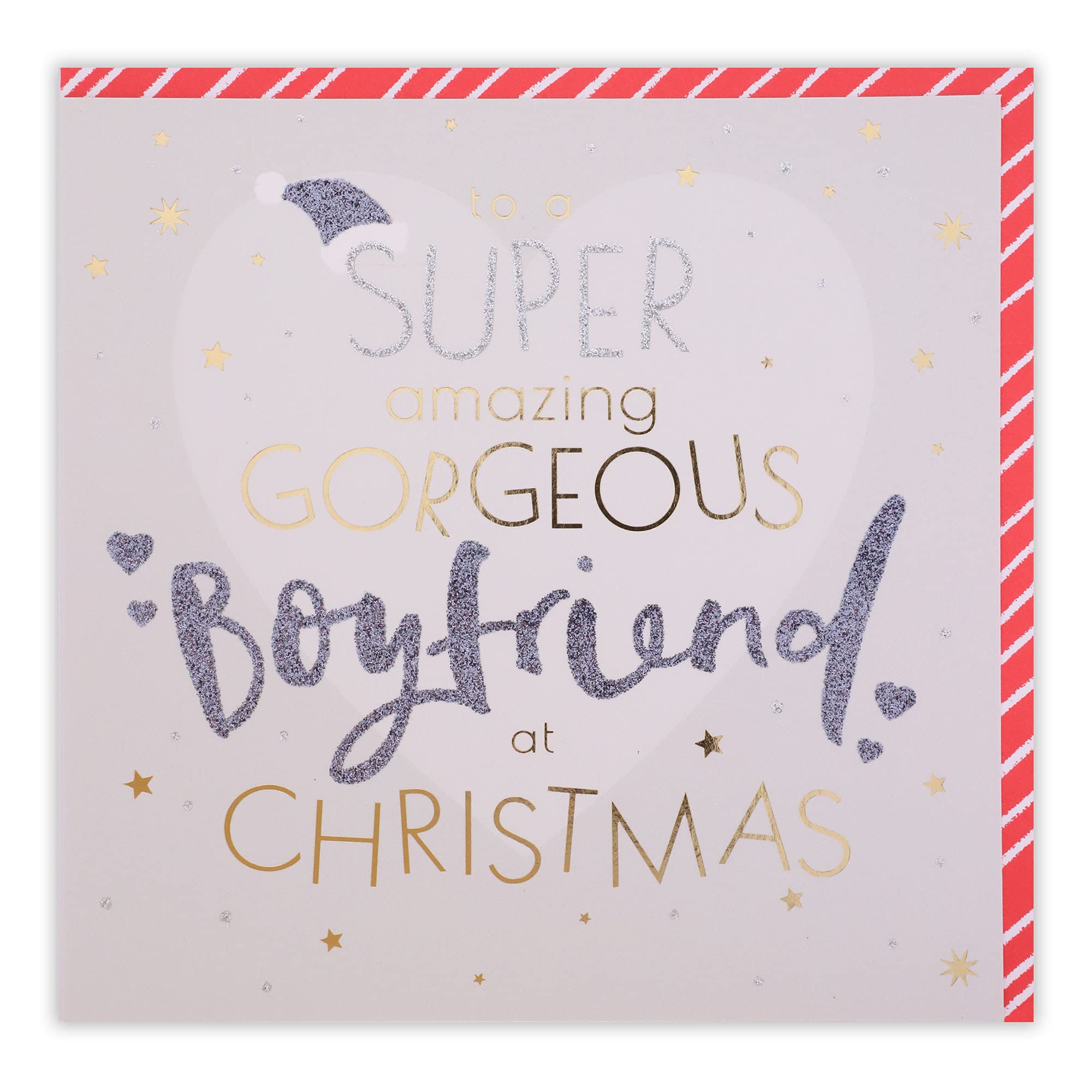 Clintons: Modern Lettering Boyfriend Christmas Card,Multi-Colour,165 x 165,1169490