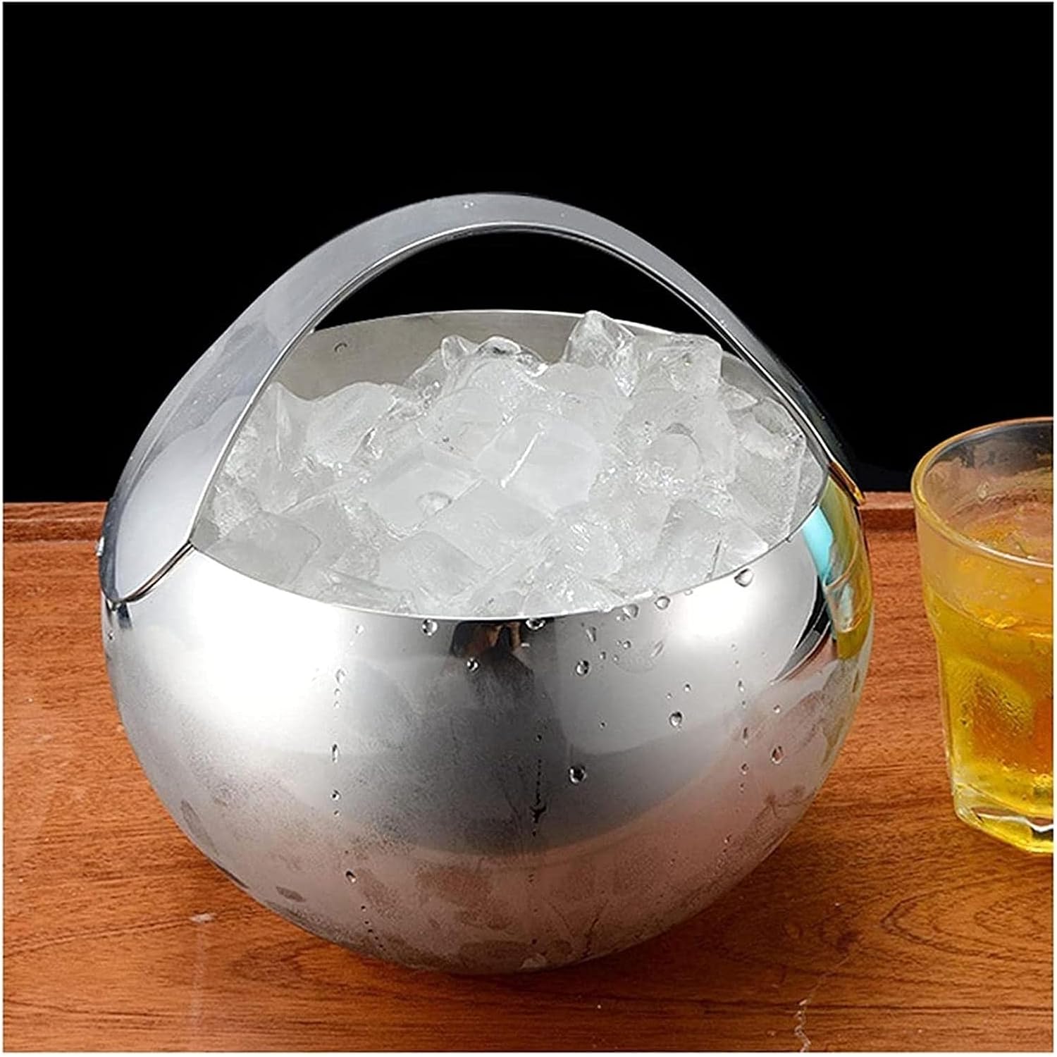 2l Stainless Steel Small Ice Bucket with Lid Double Wall