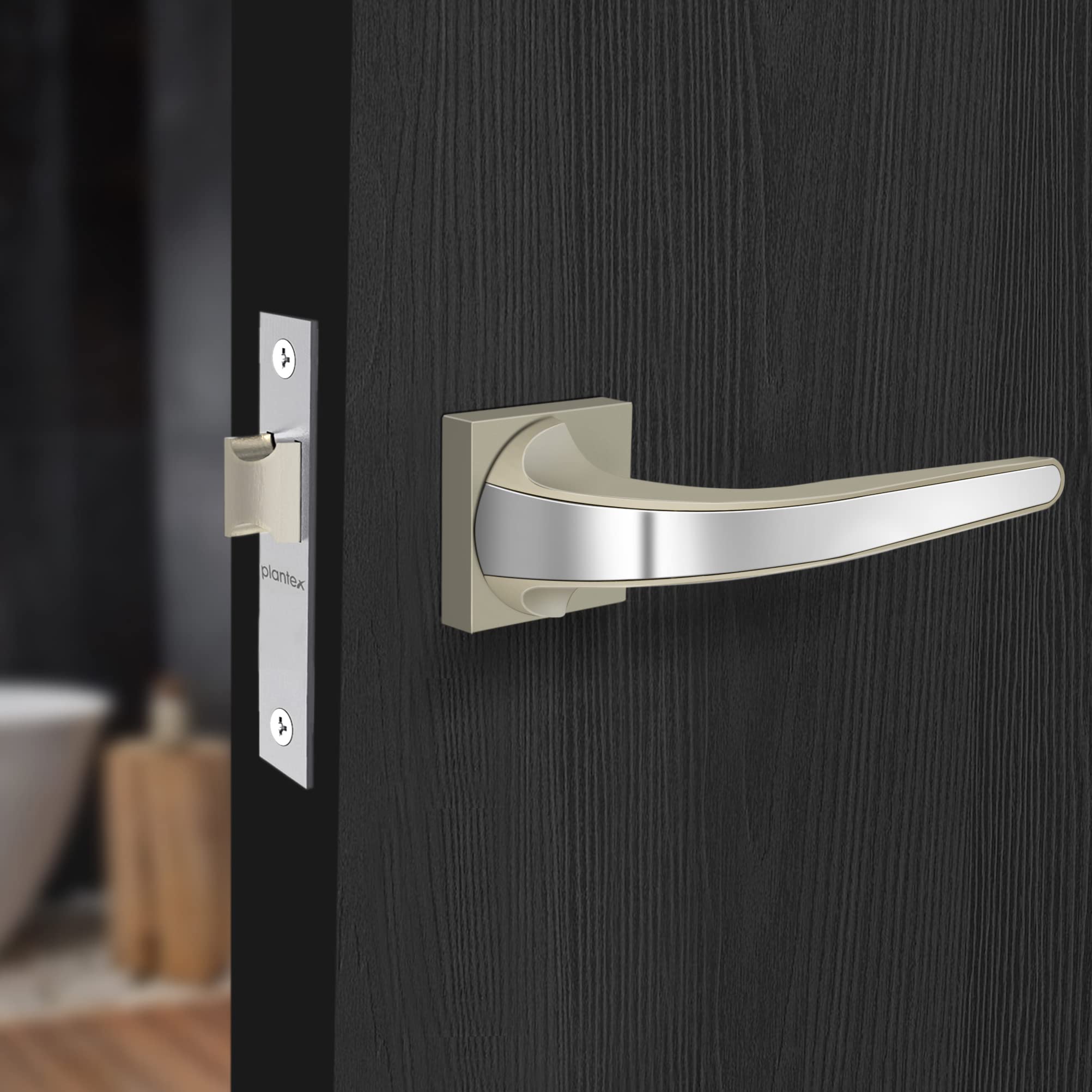 Plantex Heavy Duty Door Lock for Bathroom/Mortise Keyless Handle Door Lock for Store Room/Balcony/Office with Baby Latch –(7091 Satin White & Chrome Finish) (B0B4WCB9Y2) Amazon Price History, Amazon Price Tracker
